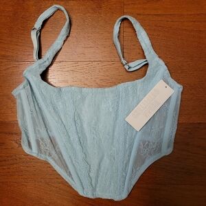 Urban Outfitters Sky Blue Lace Crop Top NWT!